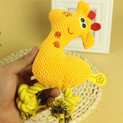 Плюшевые звуковые игрушки для домашних животных, устойчивые к укусам, играемые Игрушки для маленьких собак, плюшевый, для улицы, забавные Домашние животные, товары для DOGGYZSTYLE - Цвет: Yellow Knot Rope