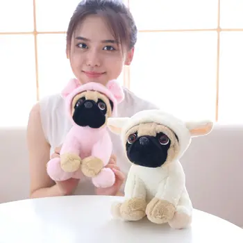 

Cute small size imitation pug doll dog plush display cloth doll puppy doll decorations birthday gift girl