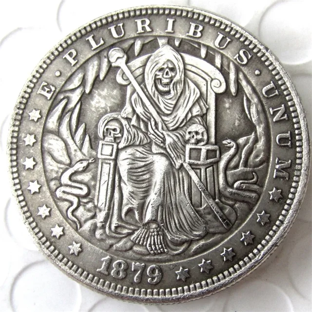 Special Offers HB(62)US Hobo 1879 Morgan Dollar skull zombie skeleton Creative Silver Plated Copy Coins