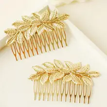 Крутые дизайнерские свадебные расчески для волос с золотыми листьями, пластиковые высококачественные аксессуары для женщин и девушек, свадебные украшения для волос