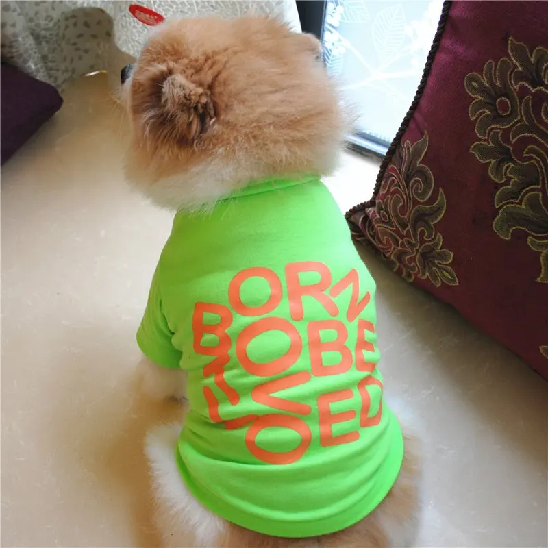 Pet Товары для собак Одежда Весна и осень стиль хлопковый жилет дышащие и удобные модные повседневные футболки