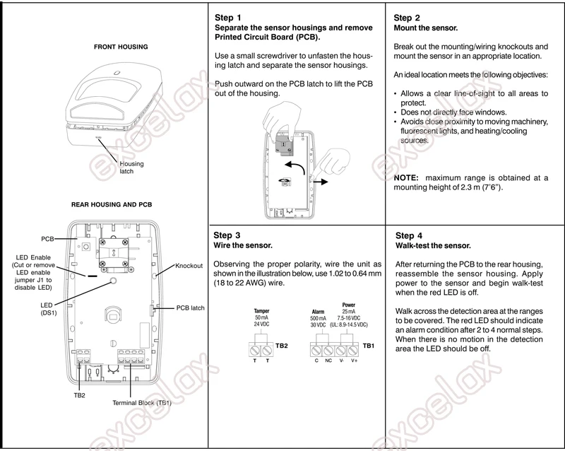 PIR detector user manual ALF-P7225 P2-1 2