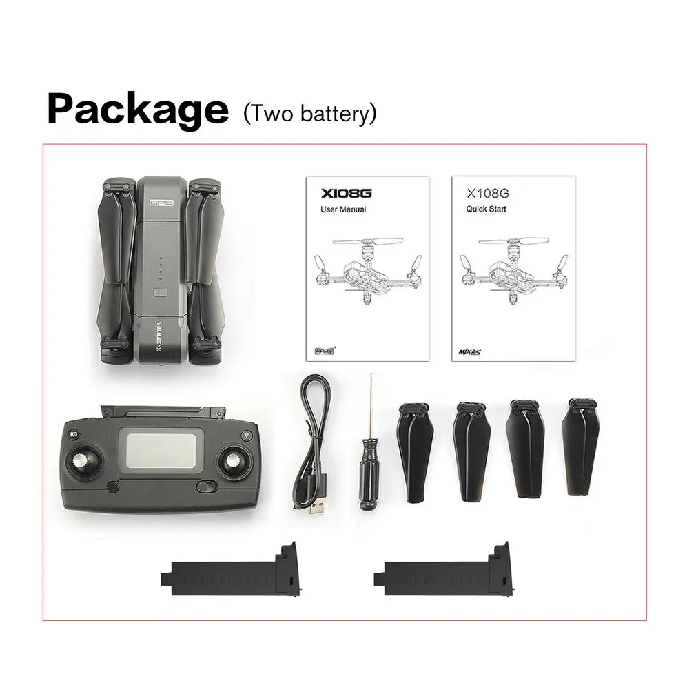 

MJX X103W RC Drone 5G WIFI FPV GPS Foldable Airplane With 2K HD Camera LED Light Remote Drone Aircraft With 2/3 Batteries