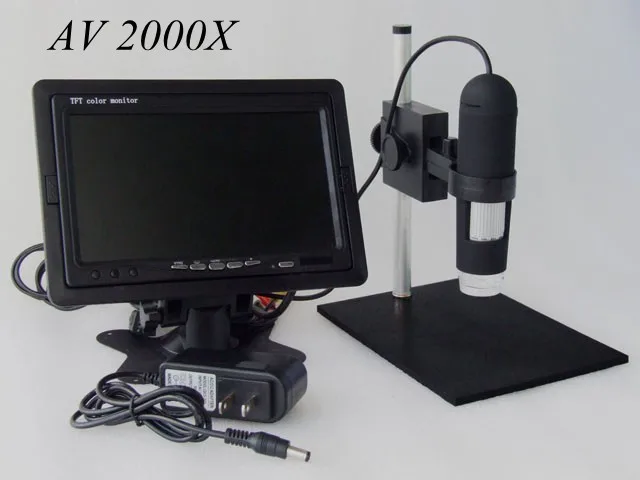AV 2000x микроскоп Камера для Micro Материал HD CMOS Бороскоп Цифровые микроскопы с ЖК-дисплей Мониторы