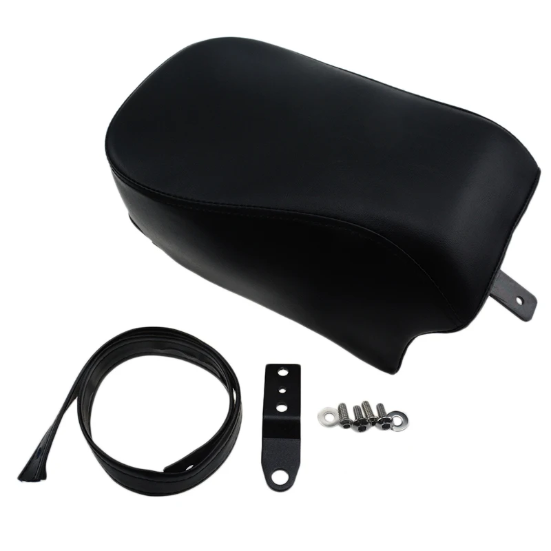 Motorcycle Black Leather Rear Passenger Pillion Seat For ...