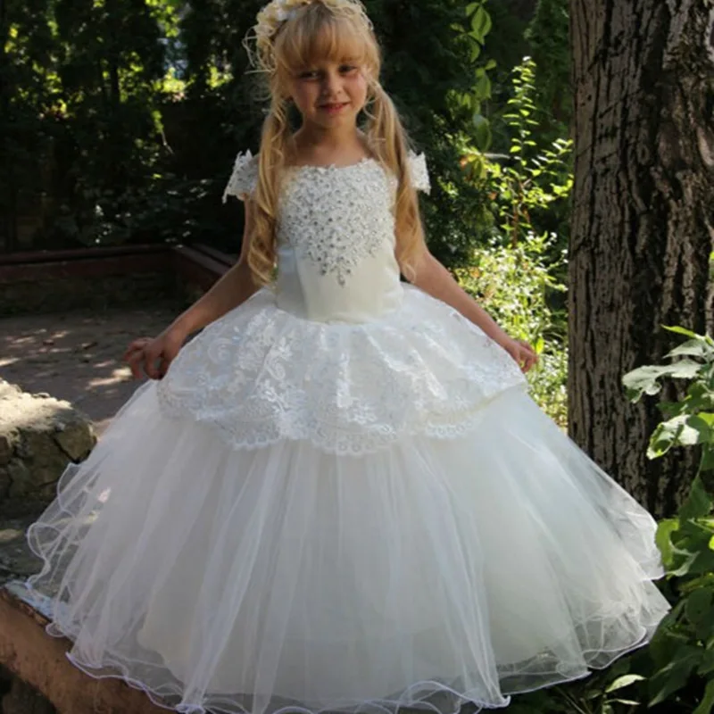 

Quality Flower Girl Gress Evening Wedding Birthday Girls Dress First Communion Princess Costume Dress