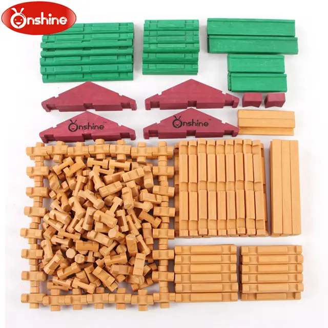 Onshine 382pcs Set Primitive Tribe Log Cabin Building Blocks