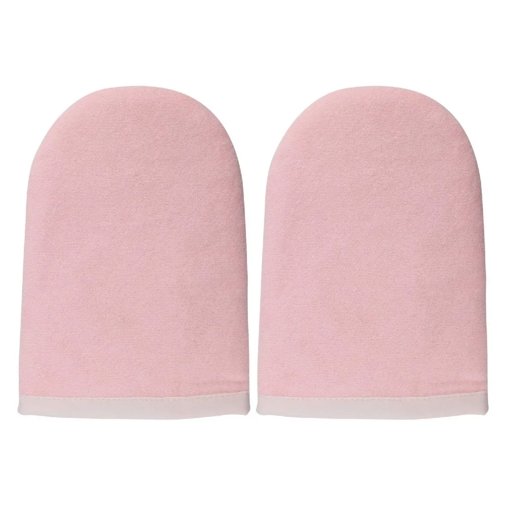 Paraffin Wax Bath Cloth Gloves Booties, Wax Care Insulated Cotton Mittens For Heat Therapy Spa Treatment Tanning Mitt - Pink