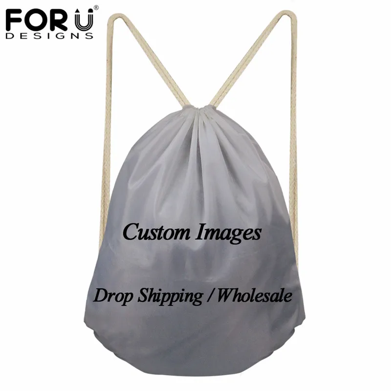 FORUDESIGNS/Личность настроить изображения Drawstring сумки 3D печать рюкзак для леди обувь девочек путешествия для мужчин ноутбук маленькие сумочки