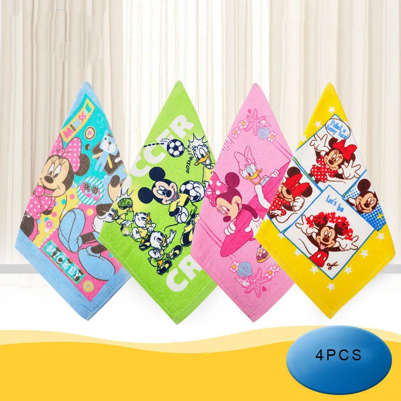 Disney 4 шт./компл. хлопковое квадратное полотенце для дома различные стили детское полотенце детское Хлопковое полотенце
