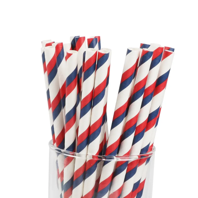 

25Pcs Rainbow Stripe Environmental Party Cocktail Creative Paper Straw For Cake Decoration Disposable Degradable Paper Pipette
