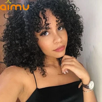 

250 Density 360 Full Lace Wig Human Hair With Baby Hair Pre Plucked Brazilian Virgin Short Kinky Curly Bob Wig For Black Women