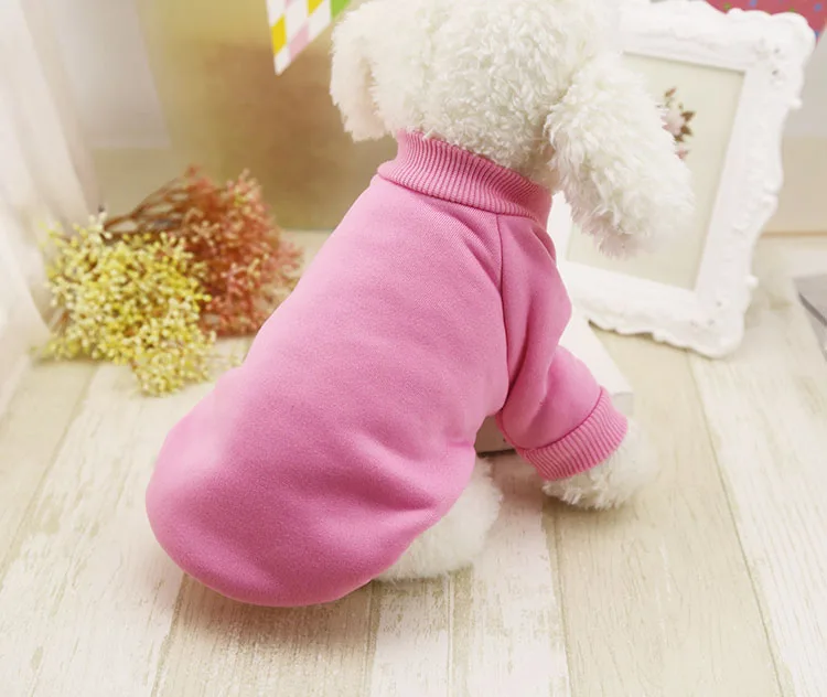 4 Colors Solid Pet Dog Clothes Winter Small Dog Coat Soft Warm Puppy Sweatshirt For Yorkies Chihuahua Teddy