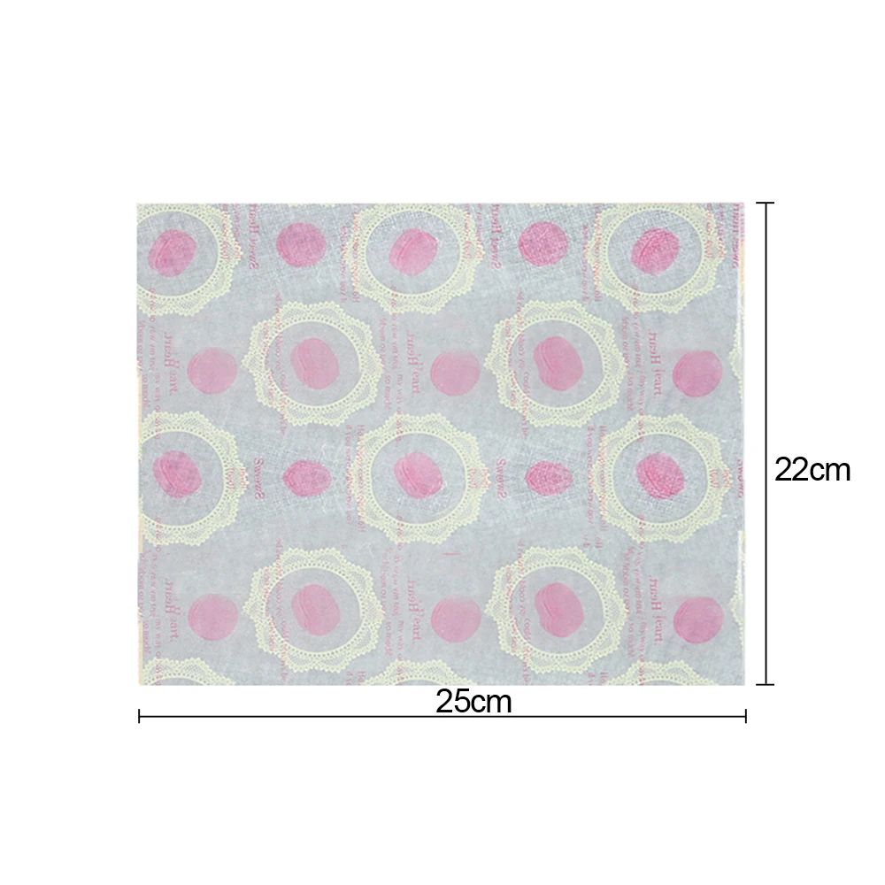 50Pcs/Lot Wrapping Paper Baking Greaseproof Bread Tray Grease Paper For Bread Cow Rolled Sugar Biscuit Wax Paper Food Wrappers