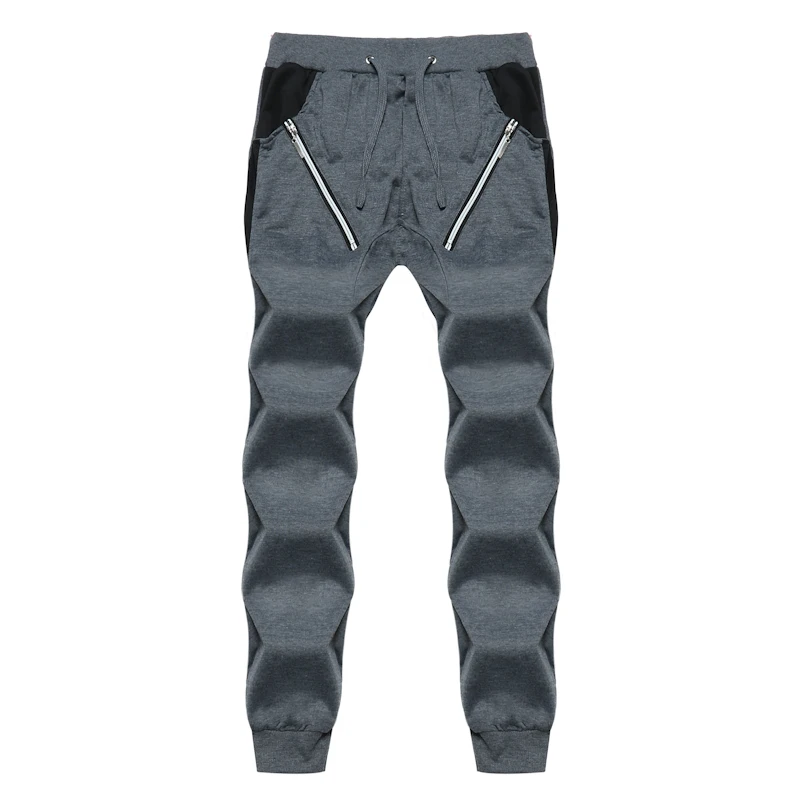 

NEW 2019 Spring Summer wear men's zipper pocket stitching tether harem mens casual joggers sweatpants beam foot trousers men