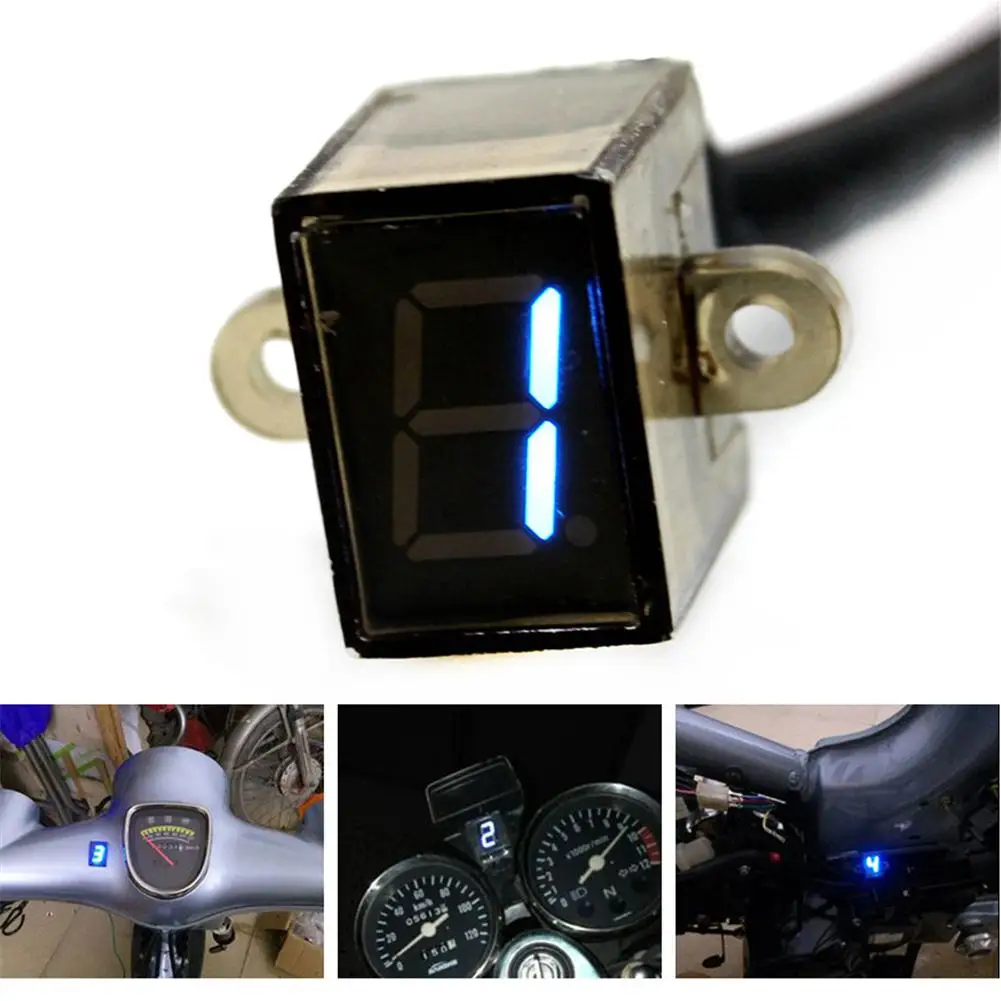 Off road Motorcycle Gear Display 1 6 Gear Bright Blue Gear Display 12v Motorcycle Universal