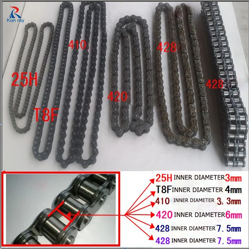 Perfect 25H T8F 410 420 428 428 Bike Chain Spare Master Link for Electric Motorcycle chain 0