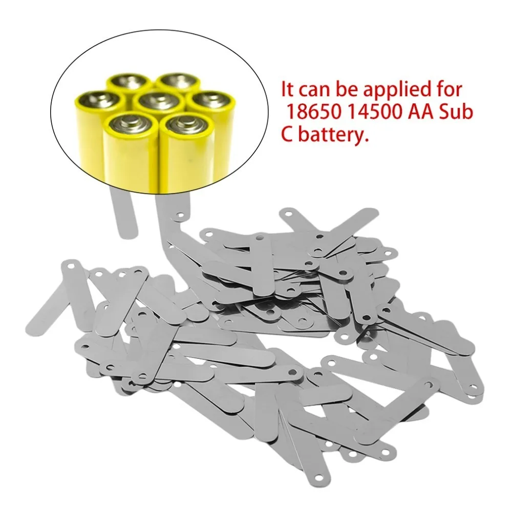

100pcs/set Conductive Sheet 2.5*0.5CM Solder Tab Suitable For 18650 14500 AA Sub C Rechargeable Battery Cells Silver