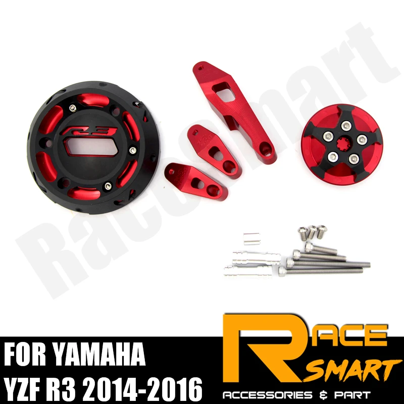 

FOR YAMAHA YZF R3 2014 2015 2016 R-3 R 3 Engine Side Cover Engine Stator Guard Case Protective Cover Motorcycle Accessories