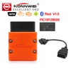 Konnwei ELM327 V1.5 PIC18F25K80 Bluetooth KW902 elm 327 OBD2 сканер работает на Android, адаптер ICAR2 OBDII диагностический инструмент ► Фото 1/6