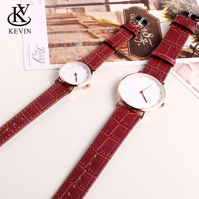 KEVIN KV 2 шт. модные кожаные часы пара мужские и женские студенческий подарок