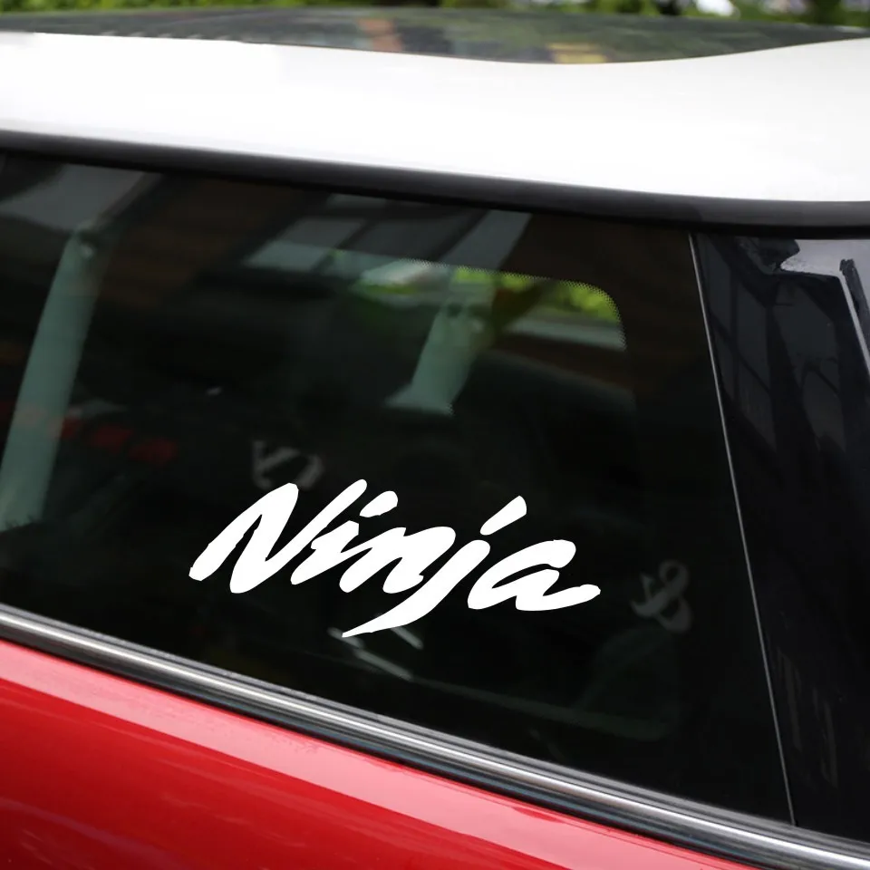 Cunymagos NINJA Fun Car Styling Car Stickers Decals Motorcycle Reflector Auto Window Door Decoration Sticker Reflective 18CM8CM (7)