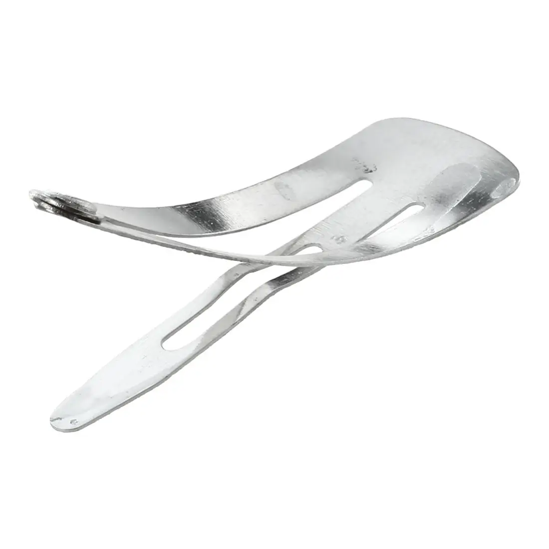 Lot of 50 Silver Tone Snap Hair Clips 40mm Craft Bow