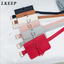 С бахромой кожаный Дамский поясной пакет кошелек сумка для телефона PU модная твердая застежка с кисточкой кожаная сумка для живота