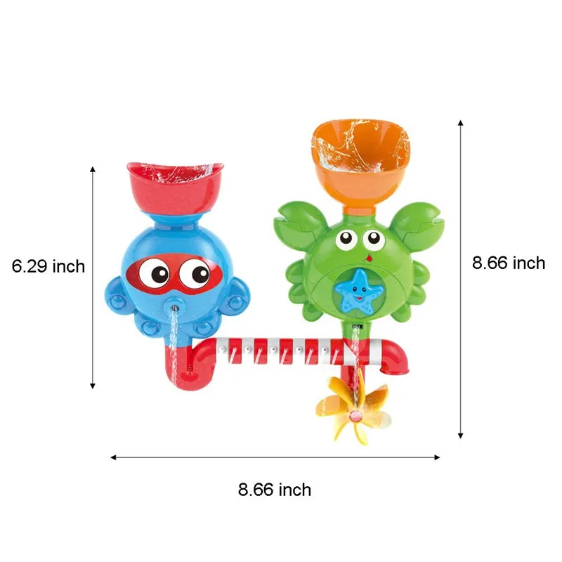 Водопад водная станция Ванна игрушка-Ванна игрушка с двумя штабелируемыми чашками фонтан вода душ игрушка для детей Дети