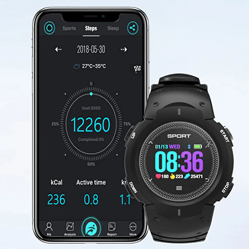 696 F13 Smart Watch Waterproof IP68 Heart Rate Monitor smart Bluetooth wearable Wristband Sport fitness tracker came | Электроника
