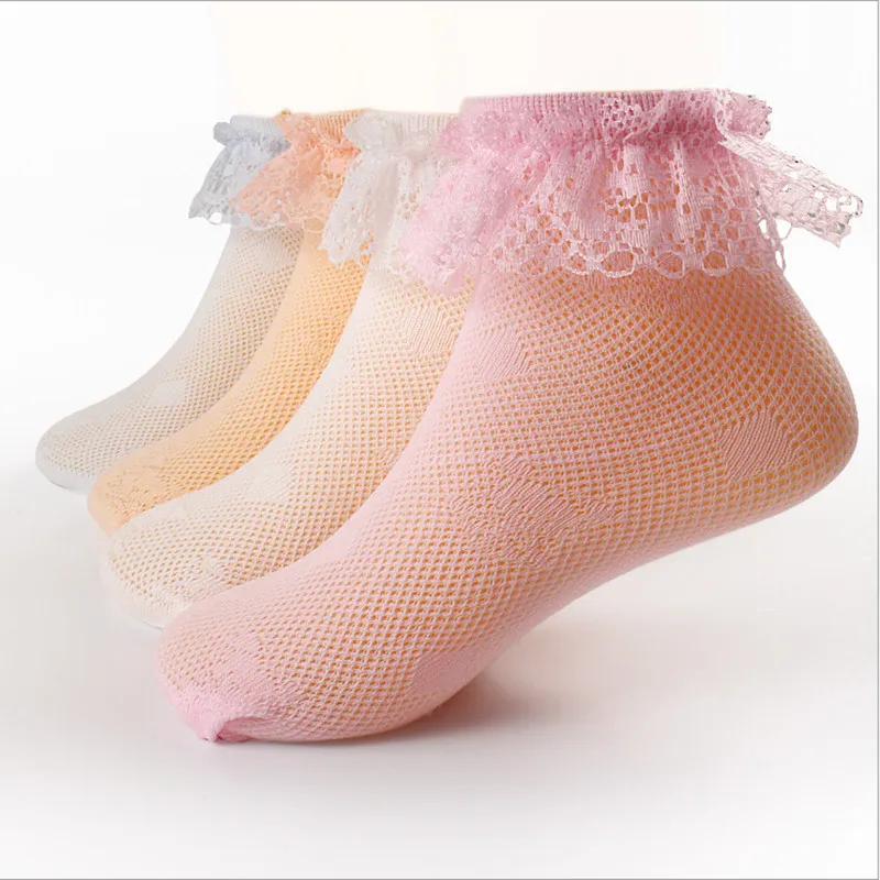 New summer Candy Colors Retro Lace Ruffle Frilly Ankle Short Socks Kids