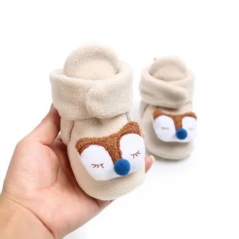 

Newborn Baby Autumn Winter Shoes Cute Cartoon Warm Baby Boots 0-18M Infant Plus Cotton Thickening Cartoon Toddler Moccasins cute