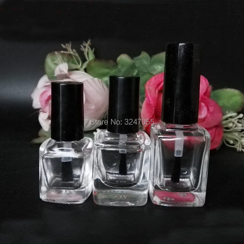 30pcs 50pcs 5ml10ml15ml Empty Glass Nail Oil Bottle with Brush, Vial