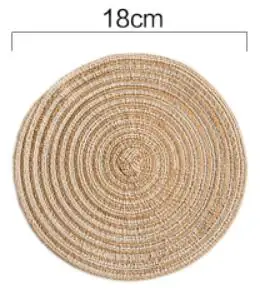 Free Shipping, Homedecor Placemats, Round Woven Placemats Heat Resistant Kitchen Anti-skid Table Mat