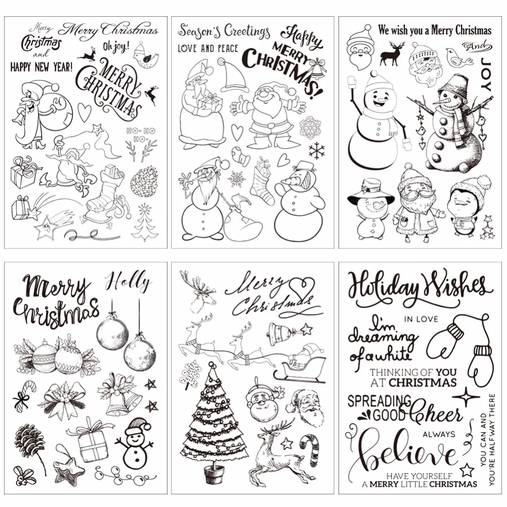 1Pc Christmas Holiday Cute Clear Silicone Rubber Stamp for DIY