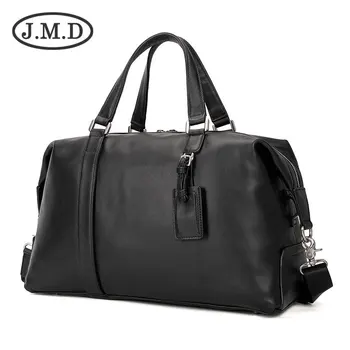 

J.M.D New Top Layer Leather Casual Cool Travel Bag Black Classic Nappa Leather Handbag 6007
