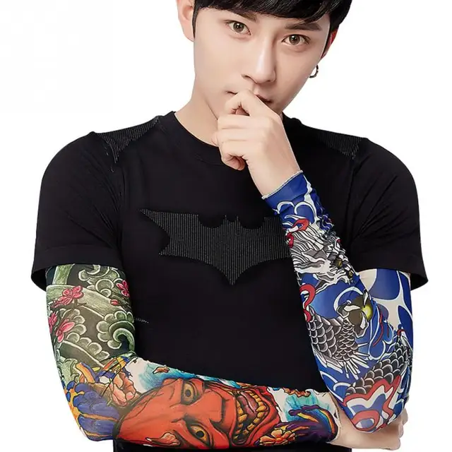 UV Protection Running Cycling Arm Warmers Tattoo Basketball Volleyball Arm Sleeves Bicycle Bike Arm Covers Sports Elbow Pads