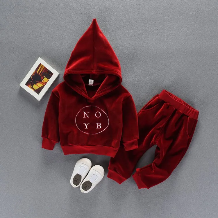 Распродажа, специальное предложение, цельная спортивная куртка пуловер унисекс зимний детский костюм с капюшоном Детский свитер на осень - Цвет: Красный