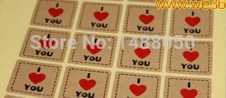 Новинка! Оптовая продажа наклейки из крафт бумаги i love you материал 600 шт./лот|sticker