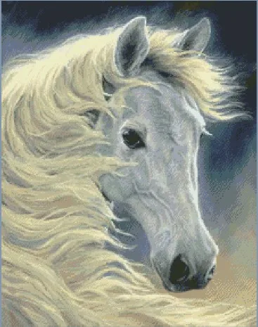 

White horse Animal Handmade Needlework Embroidery DIY DMC Cross Stitch Kits Crafts 14CT Unprinted Home decor wall Arts