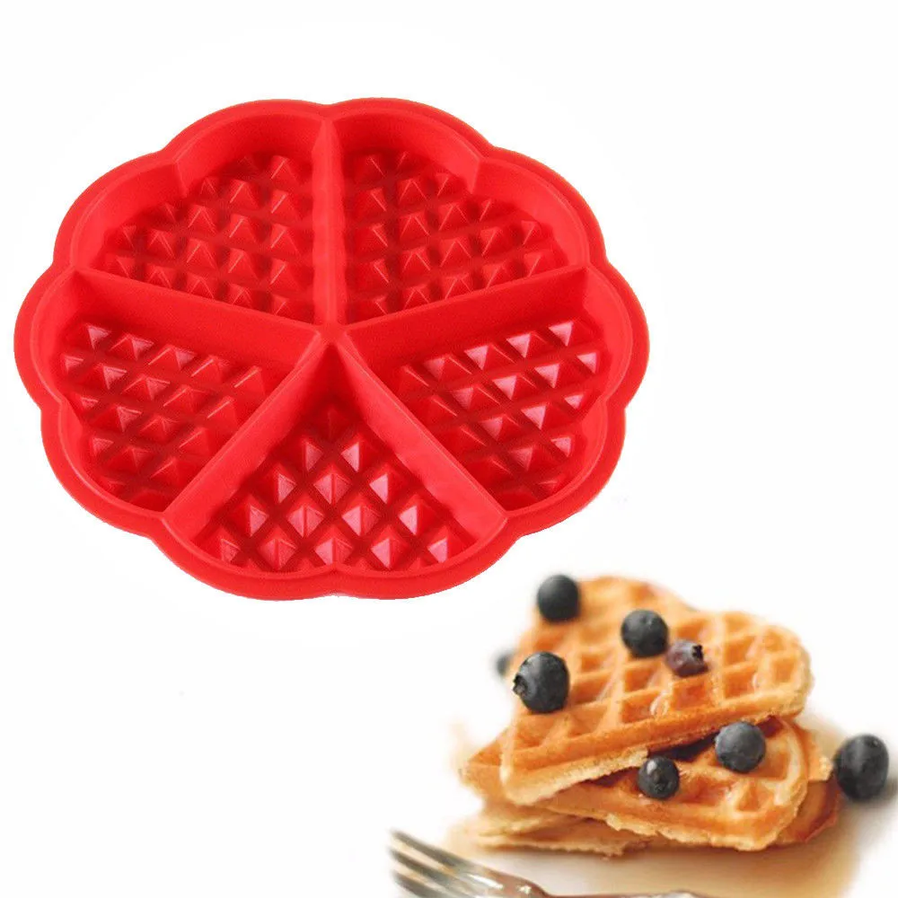 

Waffles Silicone Mould Pan Cake Baking Baked Muffin Cake Chocolate Mold Tray Red Waffle Mold Wuaflera Baking & Pastry Tools