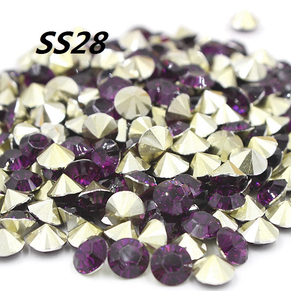 Free shipping SS28 6.0 6.2mm 144pcs Dark Purple Resin rhinestones