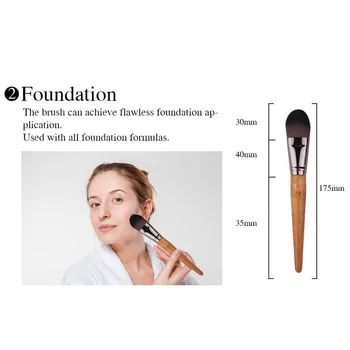 

9pcs Imitation Walnut Brushes Set Foundation Powder Blush Concealer Eyebrow Portable Brush Cosmetics Tools