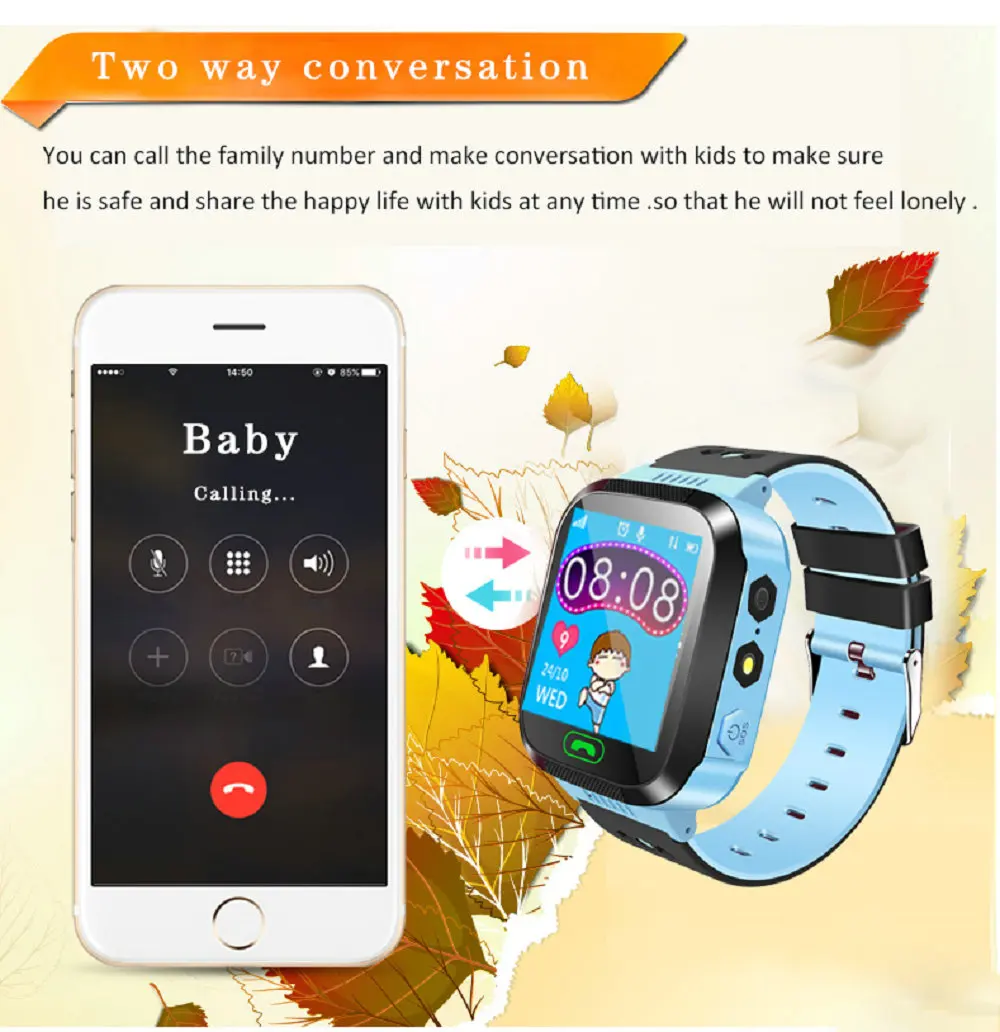 Q02 Y21S Детские умные часы с камерой SOS вызова сенсорный экран освещение телефон позиционирование расположение детские часы для Android IOS