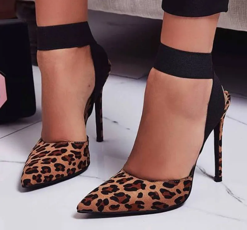 

Boussac Sexy Leopard Slingback Pumps Women Mixed Colors Animal Pattern High Heels Shoes Women Stretch Band Ladies Shoes SWC0375