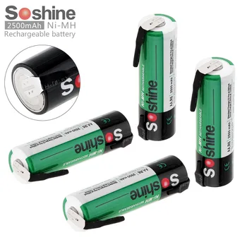 

4pcs/lot Soshine 1.2V 2500mAh Ni-MH Rechargeable Battery with tab Spot welding battery for Screwdriver / Drill battery