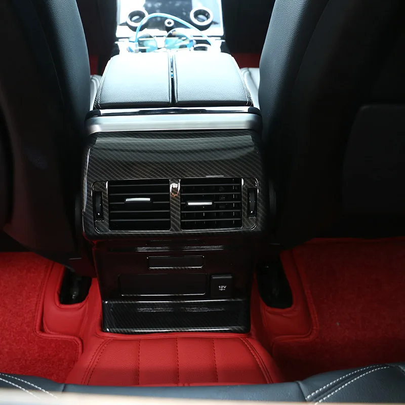 Углеродное волокно для Land Range Rover VELAR ABS внутренний задний ряд кондиционер вентиляционное отверстие рамка Крышка отделка автомобильные аксессуары