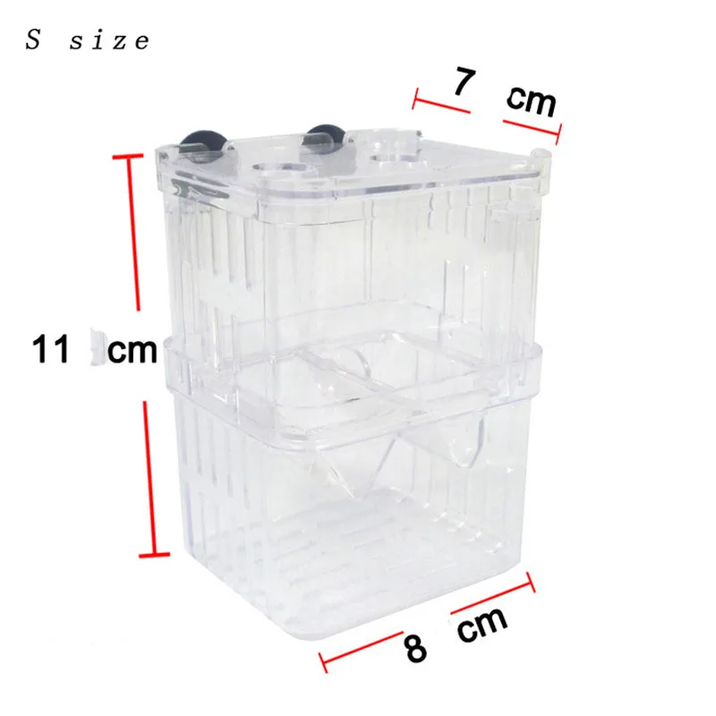 Mini Fish Breeding Isolation Box Fish Tank Aquarium Breeder Box Double Holes Betta Fish Hatching Incubator Aquarium Fish Bowl8