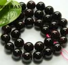 wholesale (1 strand) natural charms 11-12mm Red garnet pomegranate round loose beads stone for jewelry making ► Photo 2/2