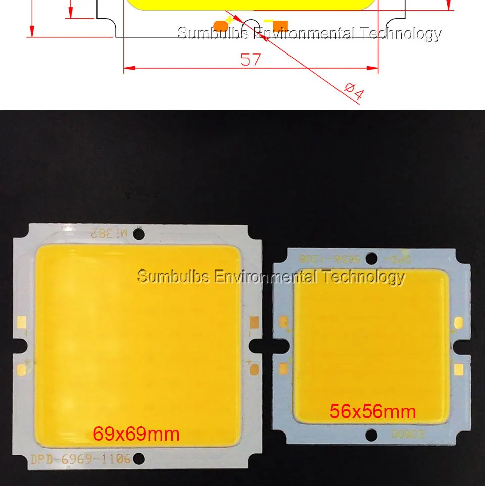 20W 30W COB LED Light 69MM 56MM Square Chip On Board Light Source Lamp for Downlight Floodlight Super Bright DC 36V 40V (3)